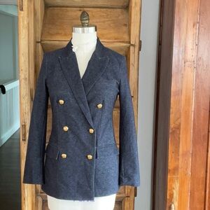 Lauren Ralph Lauren Jersey Denim Double Breasted Blazer 10